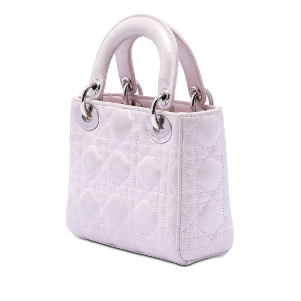 Pre-Loved Dior Mini Iridescent Lambskin Cannage Lady Dior - Picture 2 of 7